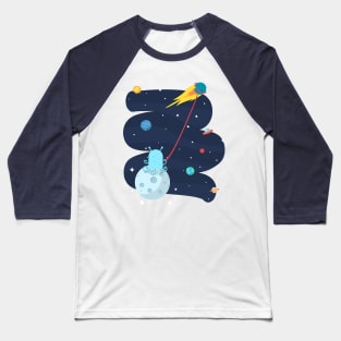 Space Kite T-Shirt - Universe Comet Ilustration Baseball T-Shirt